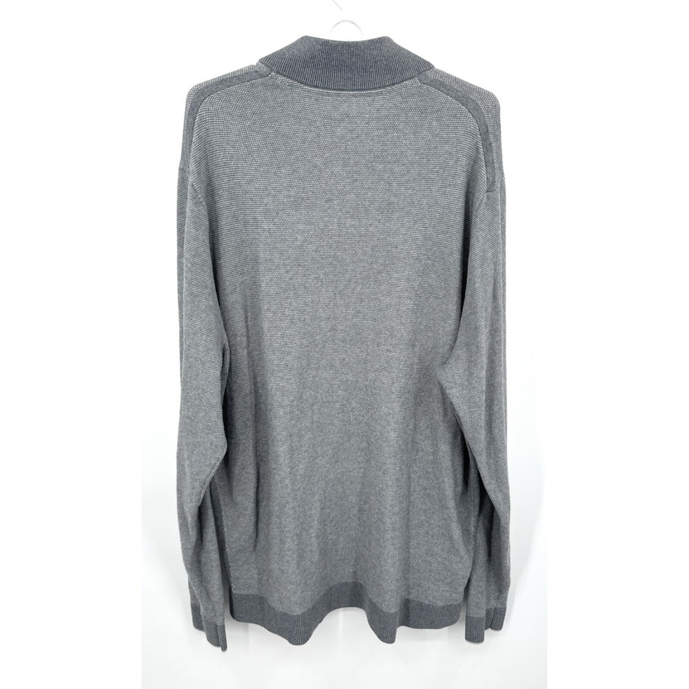 Tommy Bahama XXLT Gray Islandzone Cotton Blend 1/4 Zip Long Sleeve Shirt - Picture 5 of 6